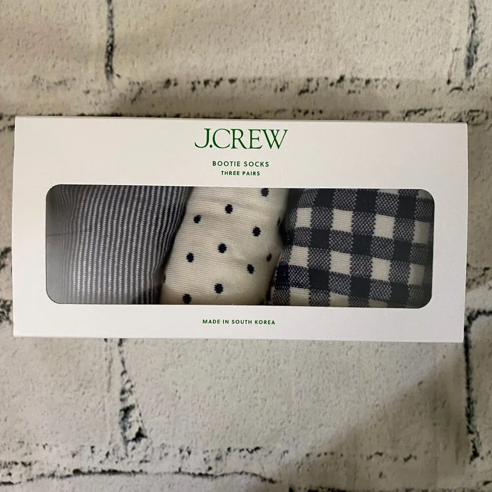 J. Crew Tartan bootie socks three-pack